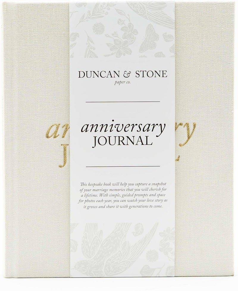 DUNCAN & STONE PAPER CO. Wedding Anniversary Journal - Anniversary Journal for Couple - Wedding Notebook & More - Wedding Memory Book to Capture Moments(Ivory,189 Pages) - Image 1